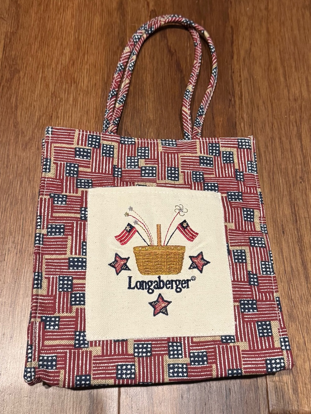 Vintage Longaberger Hand Made Canvas Tote Gift Bag